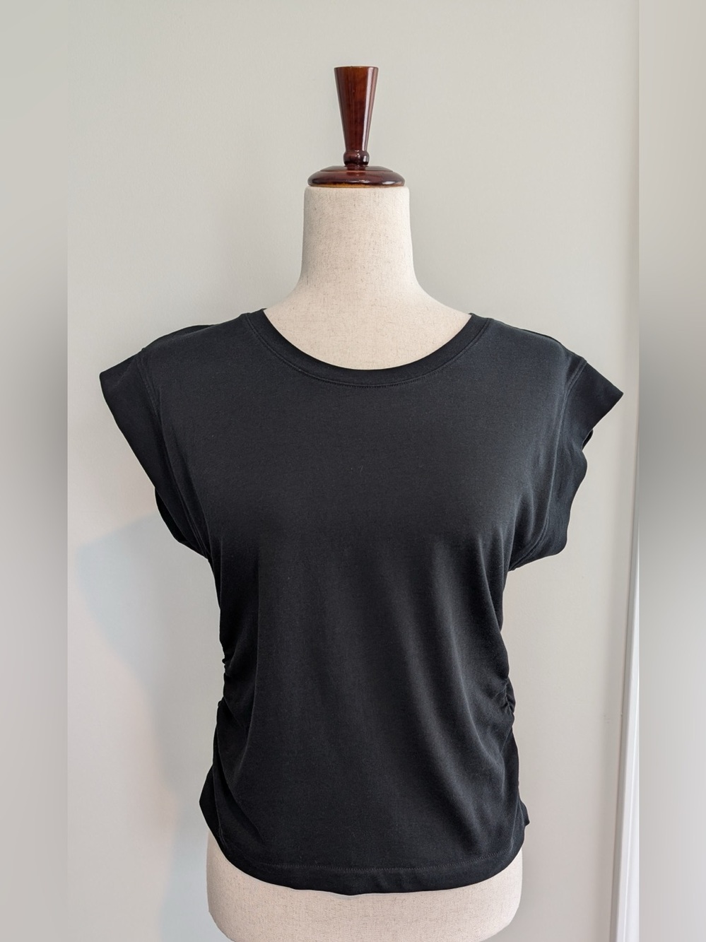 Madewell Women’s Side Cinch Muscle Tee Lightweight Slim Fit Black Size Small